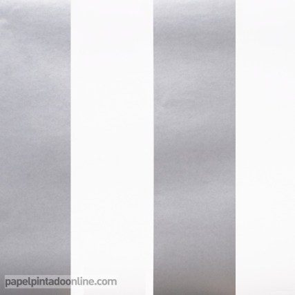 Papel Empapelar Blanco y Plata Rayas Papel Empapelar Blanco y Plata Rayas